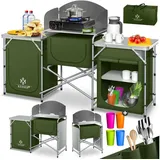 KESSER KESSER® Campingschrank, Campingküche mit Aluminiumgestell, inkl.Tragetasche , Kocherschrank für Camping , Campingmöbel , Outdoor