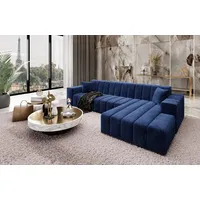 Sofa Dreams Ecksofa Stoffsofa Polster Couch Ecksofa Gran Canaria L kurz Sofa Stoffcouch, Loungesofa blau