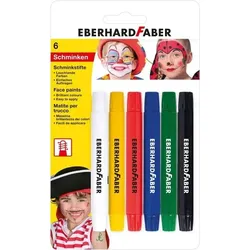 Eberhard Faber 579107 - Schminkstifte 6er Set, drehbar mit Stiftkappe, inkl. Deutschland FAN Farben: schwarz, rot, gelb (gold)