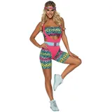 Leg Avenue Kostüm Sexy Aerobic Girl Kostüm, Workout-Dress für wilde 80er Partys bunt M