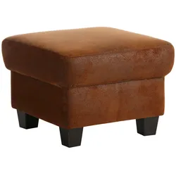Polsterhocker HOME AFFAIRE "Yesterday", braun (mocca), B:58cm H:42cm T:58cm, Struktur (100% Polyester), Primabelle-Microfaser (100% Polyester), Microfaser Antikleder-Optik Melrose (100% Polyester), Hocker, passend zur "Yesterday"-Serie