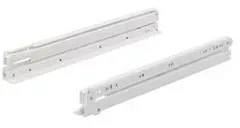 Möbel-Rollschubführ., FR 6142, 41653, selbst.Schlie.(Stop Contr.), 750mm, Stahl - weiß