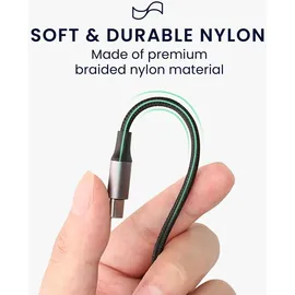 kwmobile USB C Kopfhörer Splitter für USB C Headphone / Headset USB C Adapter USB-C auf Klinke Audio Kabel Splitter aus Nylon Schwarz