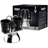 Bialetti Mini Express Induktion - silber + 2 Becher in schwarz