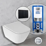 Geberit Smyle Square Compact Komplett-SET Wand-WC mit neeos Vorwandelement,, 500379011+16791BM#SET,