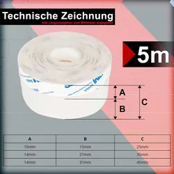 PRIOstahl Türdichtung Dichtungsband Dichtung 5 Meter 25mm selbstklebend aus Silikon Durchzugstopper