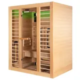 HOME DELUXE Infrarotkabine REDSUN DELUXE L, BxTxH: 120 x 105 x 190 cm, (Komplettset) 6 Vollspektrumstrahler, Hemlocktanne, für 3 Personen l Infrarotsauna