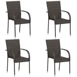 furnicato Gartenstuhl 55,5 x 95 x 53,5 cm braun 4 St.