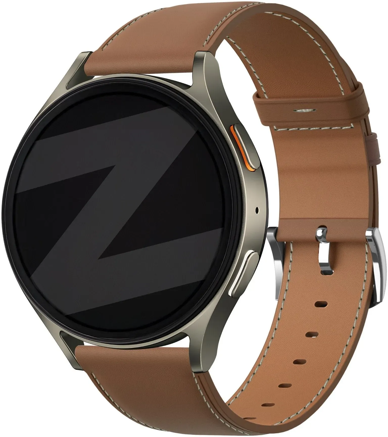 Bandz TicWatch 22mm Armband Leder 'Easy Fit' für TicWatch 22mm - Braun - Schnallenverschluss