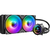 Azza LCAZ-240C-ARGB, Flüssigkeitskühlung, 12 cm, 54 cfm, Schwarz