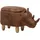 Beliani Tierhocker mit Stauraum Kunstleder 60 x 35 x 32 cm Braun