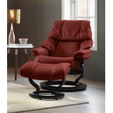Stressless Relaxsessel STRESSLESS "Reno" Sessel Gr. Microfaser DINAMICA, Classic Base Schwarz-S, Relaxfunktion-Drehfunktion-PlusTMSystem-Gleitsystem, B/H/T: 75 cm x 96 cm x 75 cm, rot (red dinamica) Lesesessel und Relaxsessel