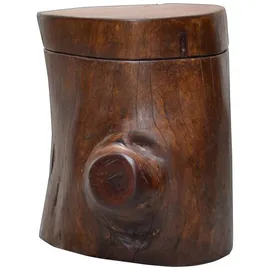 MiaMöbel Sitzhocker Timber höhenverstellbar Massivholz, Metall 40 x 40 x 40 cm Braun