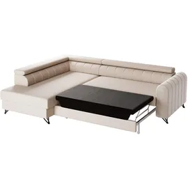 Sofnet Ecksofa Alice mit Schlaffunktion und Bettkasten, Wohnlandschaft mit einstellbare Kopfstützen, Couch, Sofa, Bettsofa, Schlafsofa Beige, (Paros 02),...
