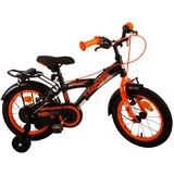 Volare Kinderfahrrad Thombike 14 Zoll Kinderrad in Schwarz Orange