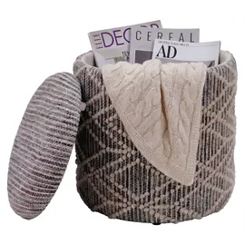 FineBuy Sitzhocker mit Stauraum Stoff 40 x 45 x 40 cm Grau