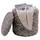 FineBuy Sitzhocker mit Stauraum Stoff 40 x 45 x 40 cm Grau