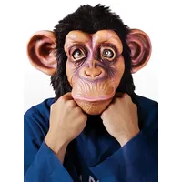 Maskworld Schimpanse Maske aus Latex mit Fell - Vollmaske als Verkleidung für Halloween, Karneval & Motto-Party