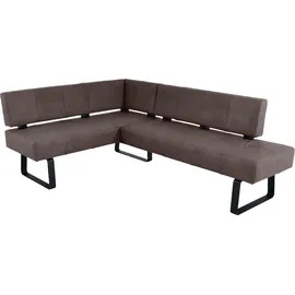 K+W Komfort & Wohnen Eckbank K+W KOMFORT & WOHNEN "Spider II", braun (schwarzbraun 79, schwarz), B:165cm H:88cm T:227cm, Sitzbänke, Eckbank, Sitzsteppung, bequem durch Sandwichbauweise, 2 Stellmaße
