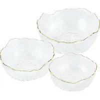 Navaris Glasschüssel Set mit goldenem Rand - 3 Größen
