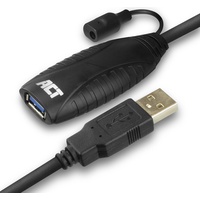 ACT AC6110 USB Kabel 10 m USB 3.2 Gen 1 (3.1 Gen 1) USB A Schwarz