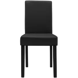 [en.casa] Esstisch Eiche antik mit 6 Stühlen schwarz Kunstleder gepolstert 140x90 Essgruppe Esszimmer - Schwarz
