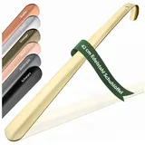 JK Trade Schuhlöffel 42cm Edelstahl Gold poliert (1-tlg., lang & stabil), Metall Schuhanzieher lang zum Stehen, Aufhängbar, 2mm Extra Stabil goldfarben