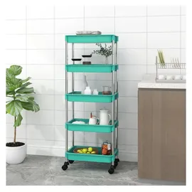 vidaXL Küchenwagen 5 Etagen Türkis 42x29x128 Cm Eisen Und Abs Vidaxl
