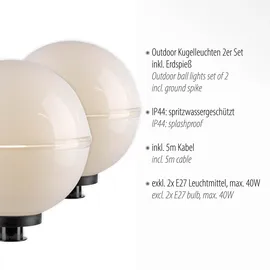 just light. Kugelleuchte ohne Leuchtmittel IP44 weiß