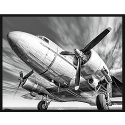 ANY IMAGE Digitaldruck »Altes Flugzeug«, Rahmen: Buchenholz, Schwarz