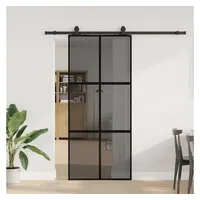 vidaXL Schiebetür rechts 90 x 205 cm schwarz