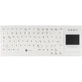 Gett Cleantype Xtra Touch Protect WL kabellose Silikontastatur mit Touchpad IP68 desinfizierbar Farb (DE, Kabellos), Tastatur,