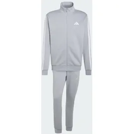 adidas 3-Streifen Fleece Trainingsanzug Silber XXL
