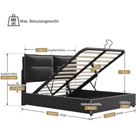 lanki international gmbh Odikalo 140 x 200 cm Grau/Schwarz