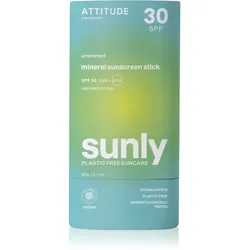 Attitude Sunly Unscented mineralische Sonnencreme in der Form eines Stiftes SPF 30 60 g