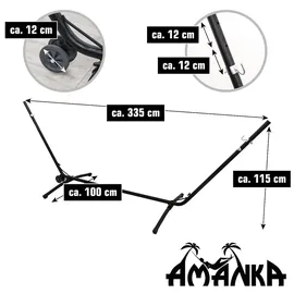 AMANKA 335x100 Verstellbares Hängemattengestell mit Rollen - 120kg Gestell Hängematte