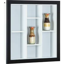 VCM Serry Wandregal 66 x 66 x 14 cm Schwarz und Weiß