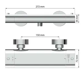 Franz Joseph Schütte GmbH Schütte Duscharmatur VITA,Thermostatarmatur, Chrom