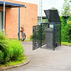 Mülltonnenverkleidung Bernalda für 1 Tonne Stahl Anthrazit