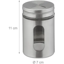 Relaxdays Gewürzstreuer 290 ml Silber unbefüllt
