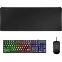 Mars Gaming MCPXBFR, Combo Tastatur H-Mech FRGB, Ultralight Mouse 10000DPI & XXL Mousepad, Schwarz, Französische Sprache