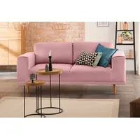 2-Sitzer HOME AFFAIRE "Lasse", rosa (rosé), B:198cm H:84cm T:89cm, Filzoptik (100% Polyester);Luxus-Microfaser (100% Polyester);Struktur fein( 100% Polyester), Sofas, im scandinavischem Stil mit Holzfüßen
