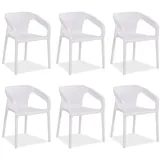 Homestyle4u Gartenstuhl 6er Set, in Weiß 2696,