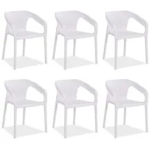 Homestyle4u Gartenstuhl 6er Set in Weiß 2696