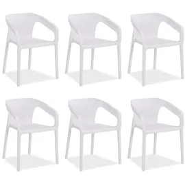 Homestyle4u Gartenstuhl 6er Set in Weiß 2696