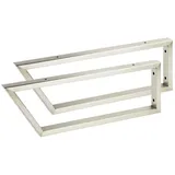 SOTech 2 x Waschtischkonsole TWK500 500 x 150 mm Edelstahl gebürstet, Vorderseite 60° abgeschrägt