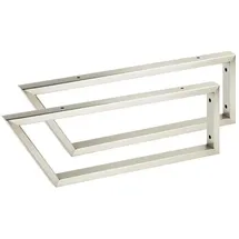 SOTech 2 x Waschtischkonsole TWK500 500 x 150 mm Edelstahl gebürstet, Vorderseite 60° abgeschrägt