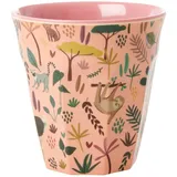 Rice Medium Melamin Becher - Koralle - Jungle Animals Print
