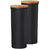 Ritzenhoff & Breker Jasper Vorratsdose schwarz 11 x 27 x 11 cm 1,6 l 2-teiliges Set