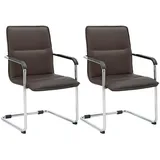 CLP Freischwinger Seattle Kunstleder braun 2er Set